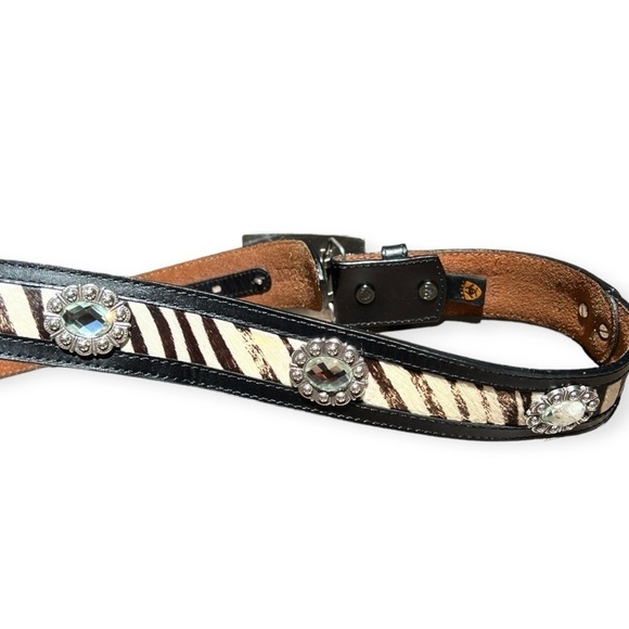 🌻Ariat Limited Edition Buckle Original Master 2008 + Fur Belt Rhinestone 34/85 - Picture 8 of 15